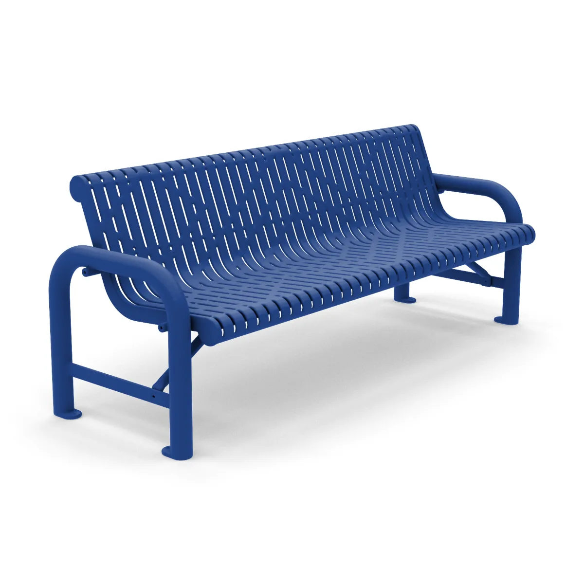 6' Free Standing Grand Contour Park Bench with Backrest | Laser Cut Steel