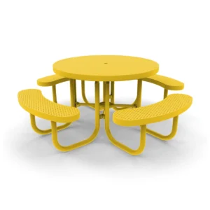 4' Round Free Standing Picnic Table | Expanded Metal
