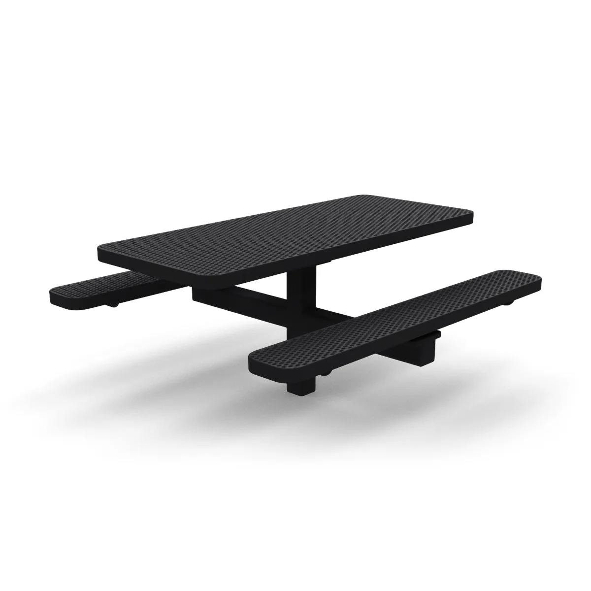 6' In Ground Single Pedestal Picnic Table | Expanded Metal