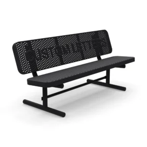6′ Free Standing Supreme Custom Park Bench with Backrest | Expanded Metal — black