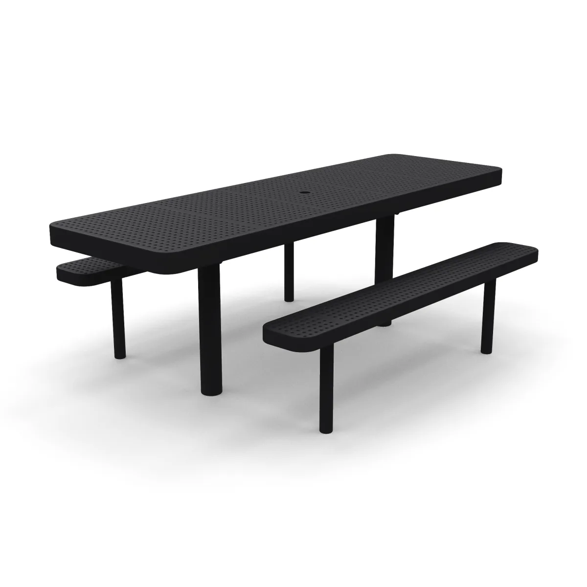 8' ADA In Ground Multi Pedestal Picnic Table | Perforated Steel