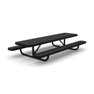 8′ Kids Free Standing Picnic Table | Perforated Steel — black