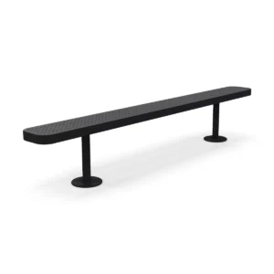 8′ Surface Mount Champion Park Bench | Perforated Steel — black