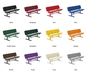 6′ Free Standing Supreme Park Bench with Backrest | Perforated Steel — Color Options