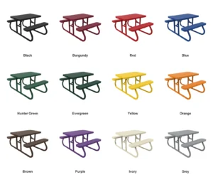 4′ Picnic Table | Free Standing | Expanded Metal Design color options