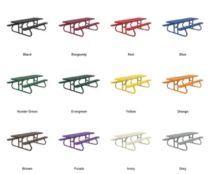 8′ Picnic Table | Free Standing | Expanded Metal Design color options