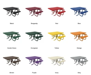 4′ x 5′ ADA Accessible Picnic Table | Free Standing | Expanded Metal Design color options