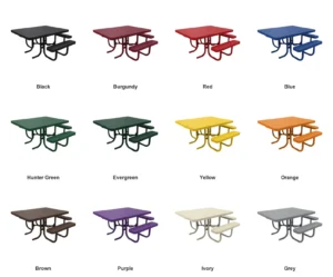4′ x 5′ ADA Accessible Picnic Table | Free Standing | Perforated Metal Design color options
