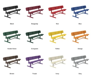 6′ Bench with Backrest | Free Standing | Expanded Metal Design | 10″ Seat Depth color options