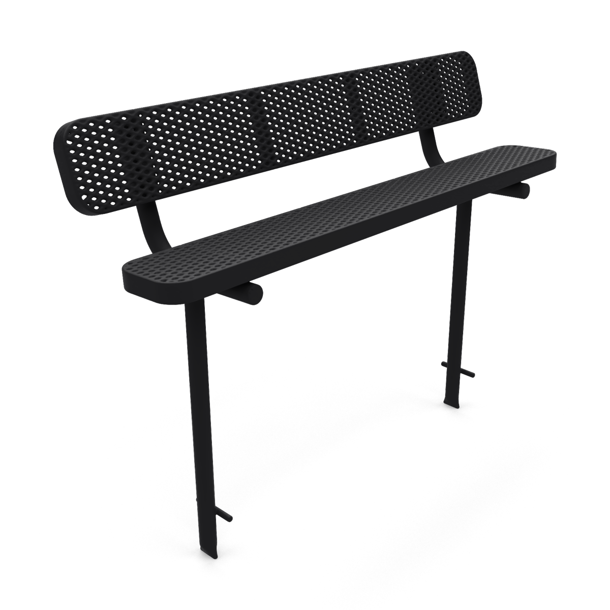 6' In Ground Champion Park Bench with Backrest | Expanded Metal
