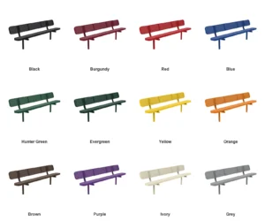 8′ In Ground Champion Park Bench with Backrest | Expanded Metal — Color Options (at grade)
