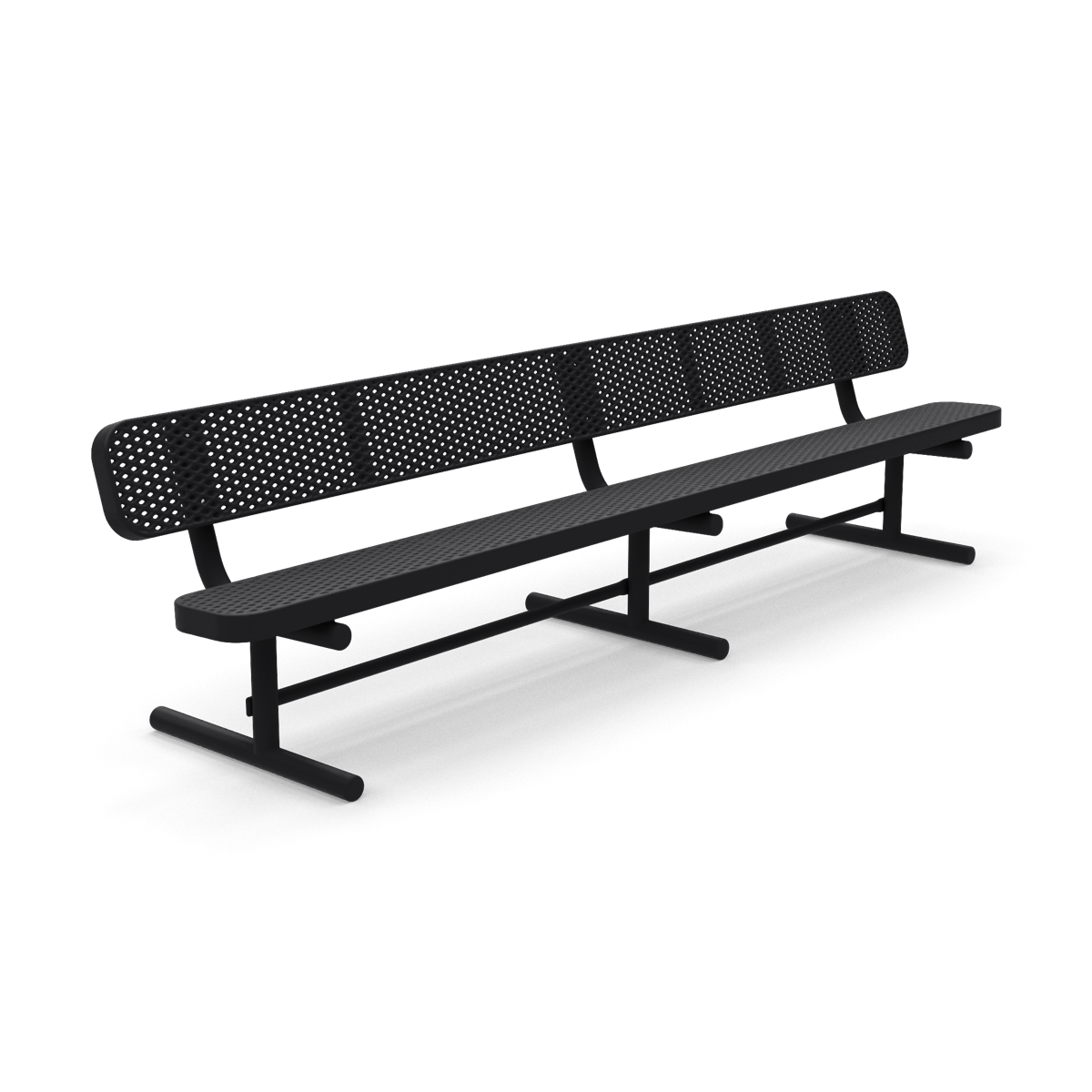 10' Free Standing Champion Park Bench with Backrest | Expanded Metal