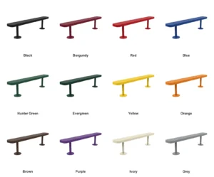 6′ Bench | Surface Mount | Expanded Metal Design | 10″ Seat Depth color options