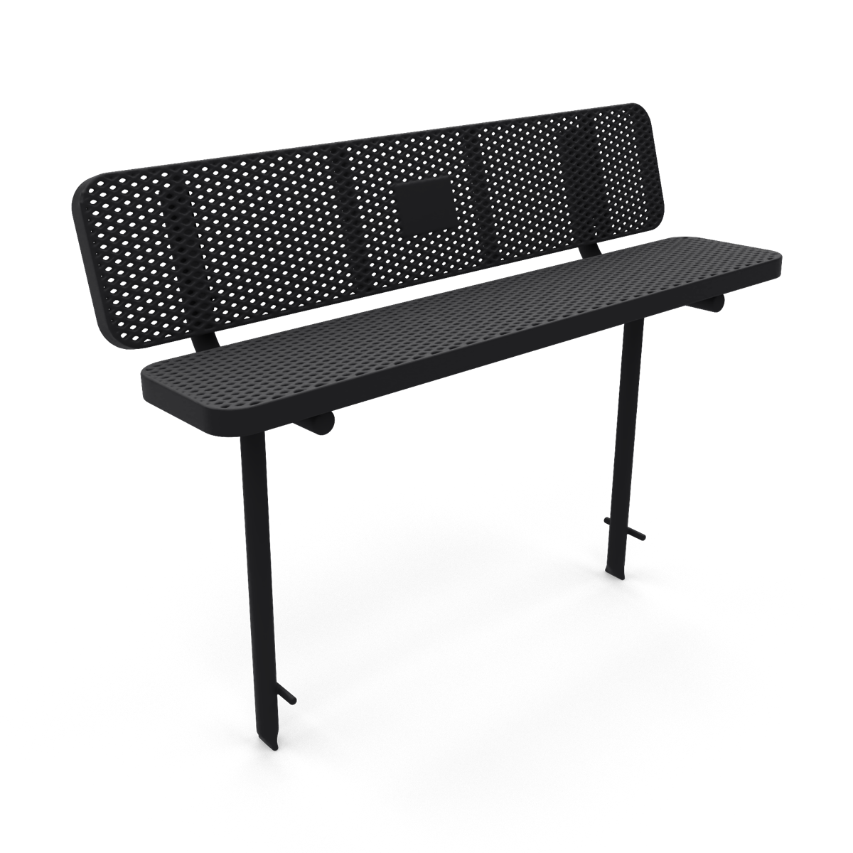 6' In Ground Supreme Memorial Park Bench with Backrest | Expanded Metal
