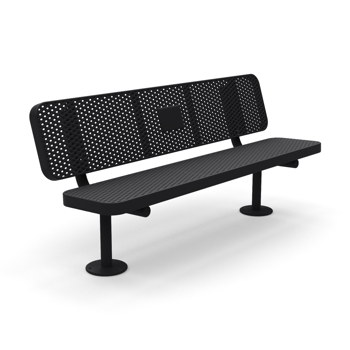 6' Surface Mount Supreme Memorial Park Bench with Backrest | Expanded Metal