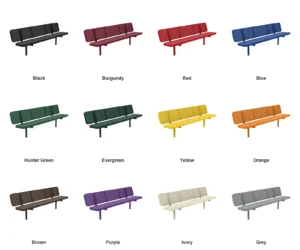 8′ In Ground Supreme Park Bench with Backrest | Expanded Metal — Color Options (at grade)