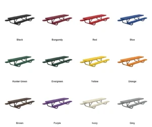 8′ Kids Free Standing Picnic Table | Perforated Steel — Color Options