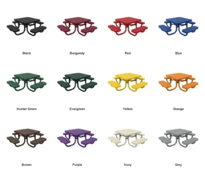 3′ Square Children’s Picnic Table | Free Standing | Expanded Metal Design color options