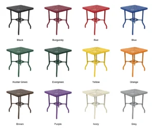 Square Bar Height Table — Color Options