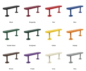 4′ Surface Mount Champion Park Bench | Perforated Steel — Color Options