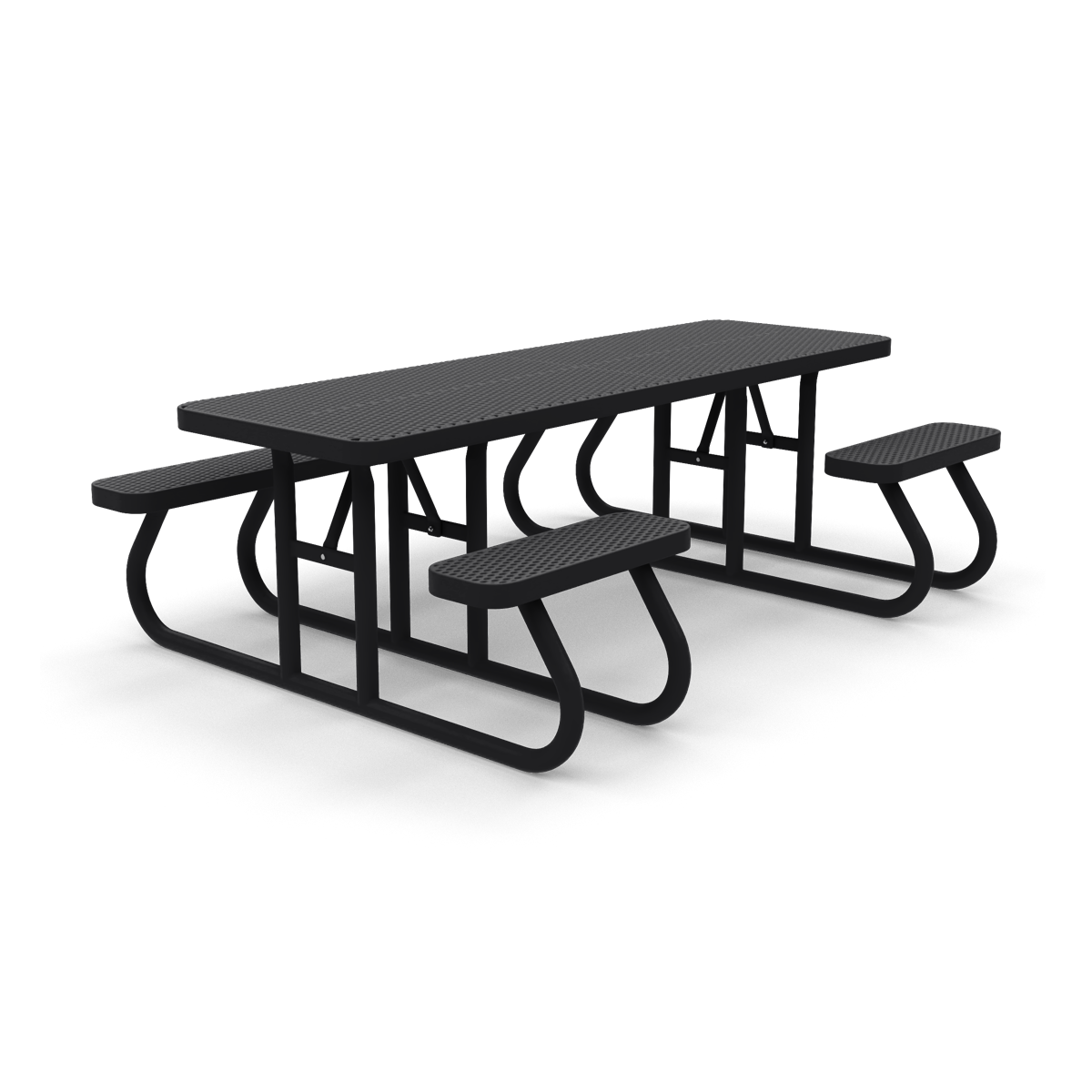 8' ADA Side-Entry Free Standing Picnic Table | Expanded Metal
