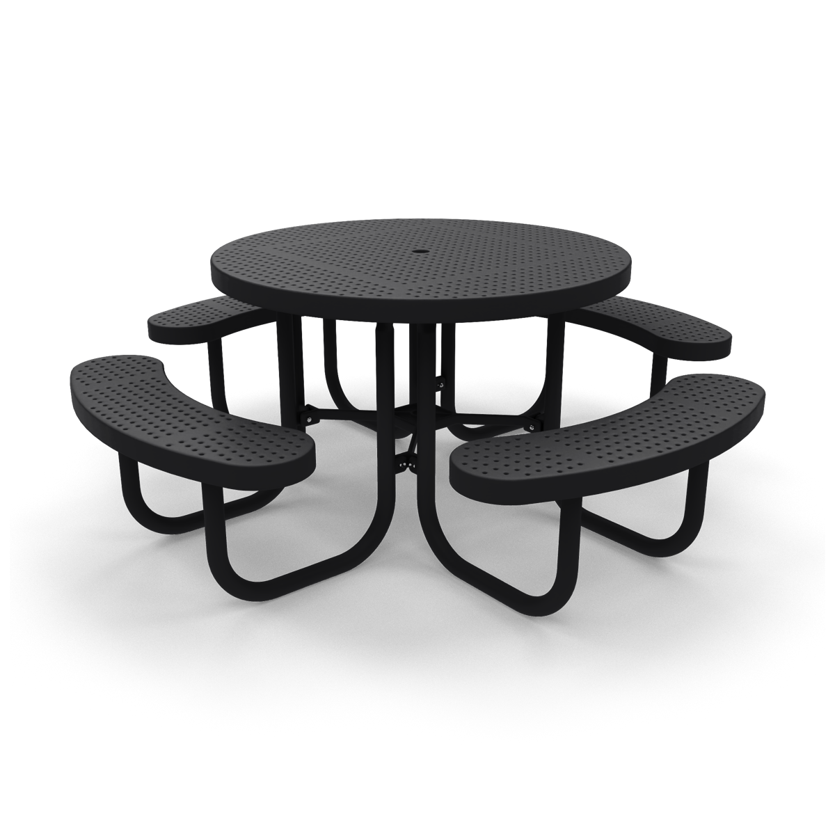 4' Round Free Standing Picnic Table | Perforated Steel
