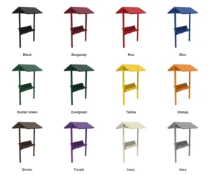 6′ In Ground Shaded Park Bench with Backrest | Expanded Metal — Color Options