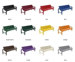 6′ Free Standing Grand Contour Park Bench with Backrest | Expanded Metal — Color Options
