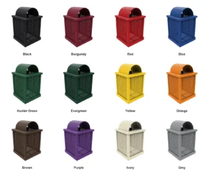 32 Gal Square Receptacle with Arch Lid color options