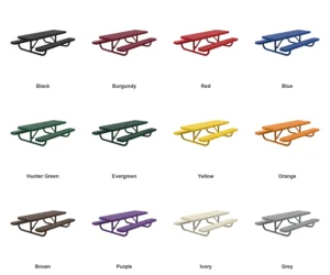6′ Kids Free Standing Picnic Table | Perforated Steel color options