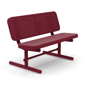 4' Free Standing Supreme Memorial Park Bench with Backrest | Perforated Steel