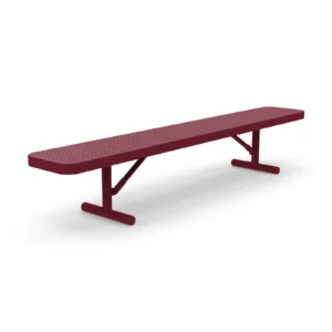 8' Free Standing Supreme Park Bench | Perforated Steel