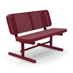 4' Free Standing Supreme Park Bench with Backrest | Expanded Metal