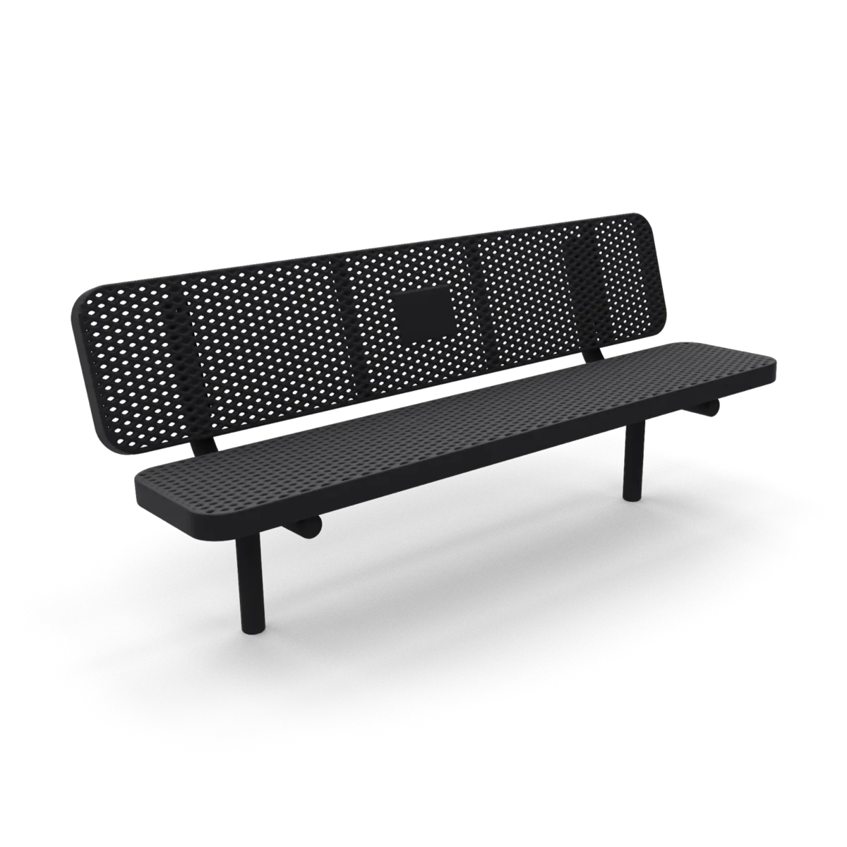 6' In Ground Supreme Memorial Park Bench with Backrest | Expanded Metal