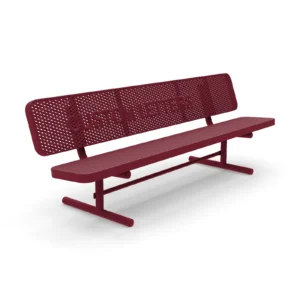 8' Free Standing Supreme Custom Park Bench with Backrest | Expanded Metal