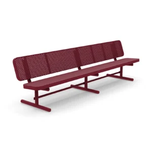 10' Free Standing Supreme Park Bench with Backrest | Expanded Metal