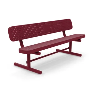 6' Free Standing Champion Memorial Park Bench with Backrest | Perforated Steel