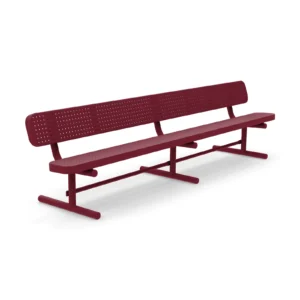 10' Free Standing Champion Park Bench with Backrest | Perforated Steel